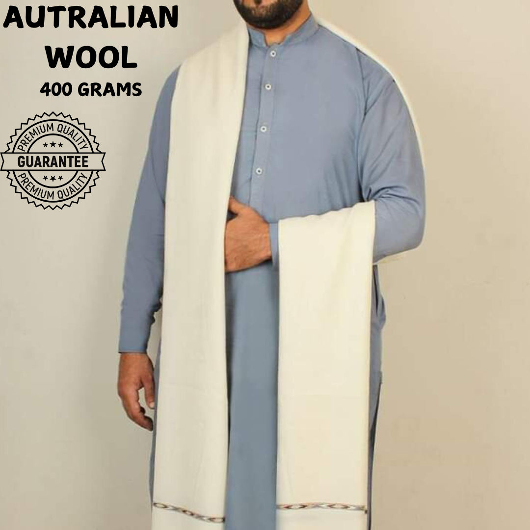 Handmade Swat Islampur Shawl (400g) in Soft Australian Wool - Ring Test Passed